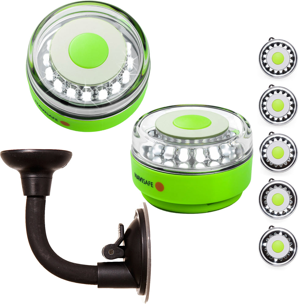 Navisafe Portable Navilight 360 2NM Rescue Glow In The Dark Green wBendable Suction Cup Mount 010KIT2